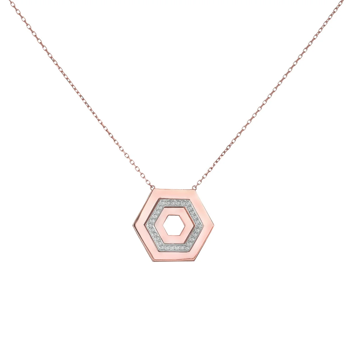 The Hexagon Diamond Pendant Chain