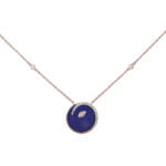 Lapis Circle Diamond Pendant Chain