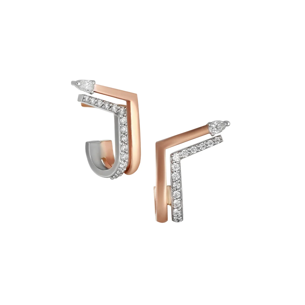 Sharp Rose Diamond Earrings