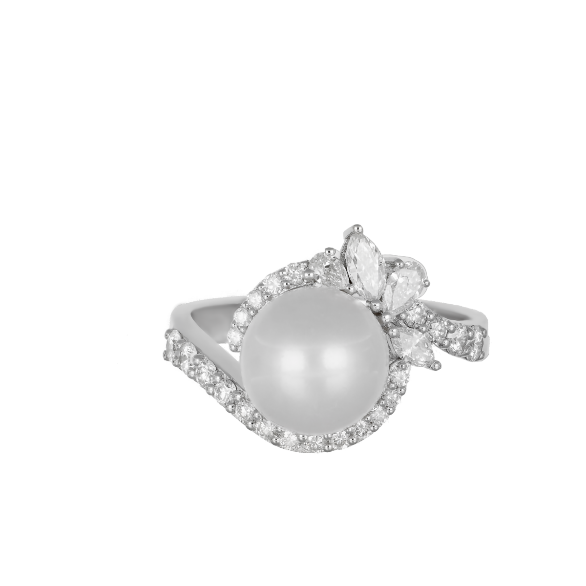 Serene Glow Pearl Diamond Ring