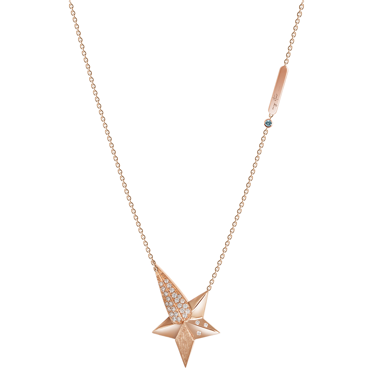 March – Aquamarine Star Necklace